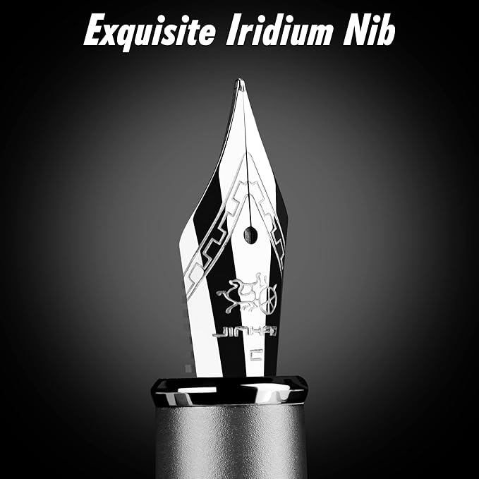 JINHAO Fountain Pen Extra Fine Nib, Includes Ink Cartridges & Converter, Perfect Weight, Optimal Flow, No Skips