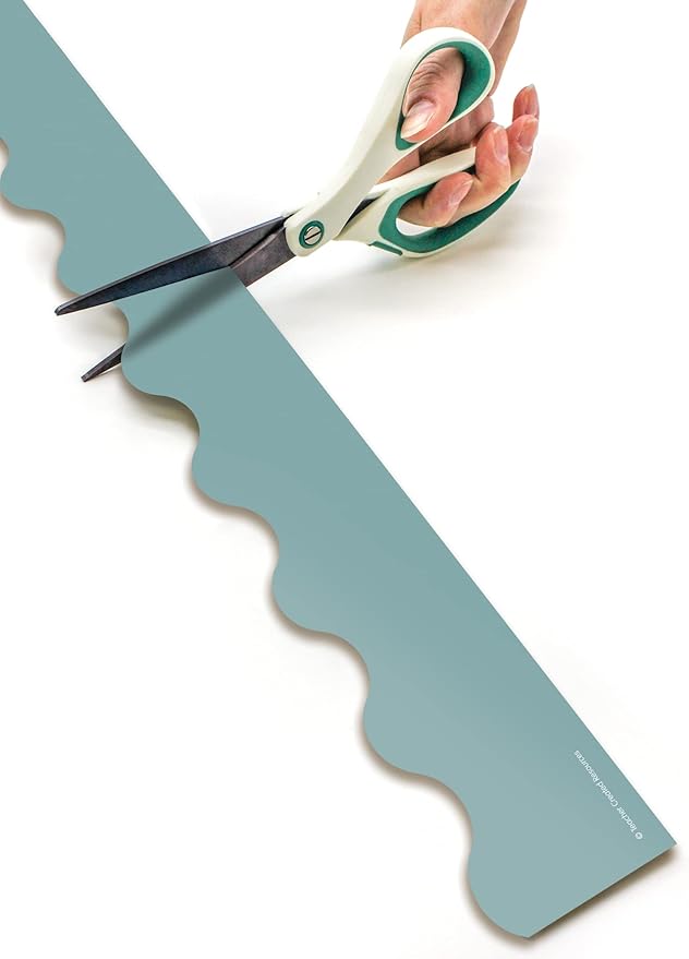 Teacher Created Resources Calming Blue Scalloped Rolled Border Trim (TCR8907)