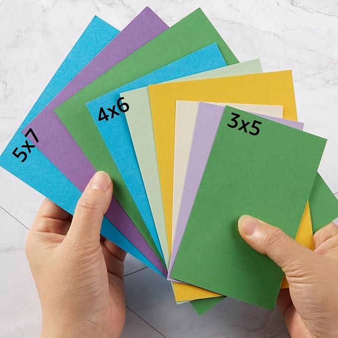 50 Sheets Blank Cardstock Paper 250 GSM Thick Heavy Cards Stock for DIY Art Projects, Card Making, Postcards, Greeting Cards, Birthday Party, Wedding Invitation (Multicolor, 3x5 inches)