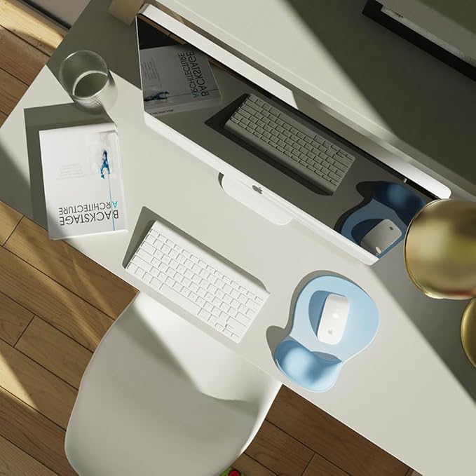 ErgoComfort Gel Wrist Rest Mouse Pad-Ergonomic Office Mousepad with Wrist Support-Non-Slip, Design Desk Accessories Mat for Home&Game Decor (06Sky Rest)