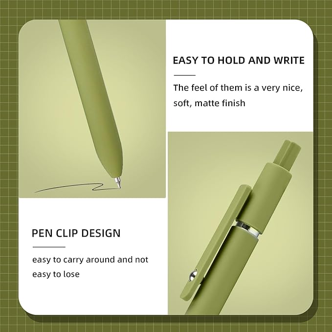 Gel Pens, 10 Pcs 0.5mm Fine Point Smooth Writing Pens Cute Pens, High-End Series Black Ink Pens for Journaling Note Taking, School Office Supplies for Women Men (10 Pcs Mixed colors)