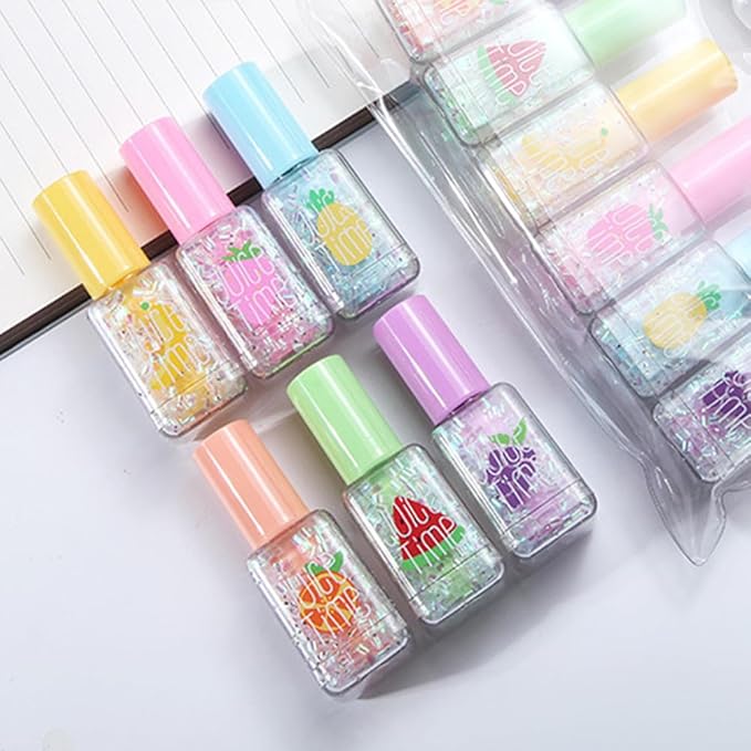 6 Pcs Small Fancy Bottle Shape Color Highlighter Marker, Set of 6 Color Highlighter Pens for Note Taking, Journal Planner, Coloring Book, School & Office, etc.