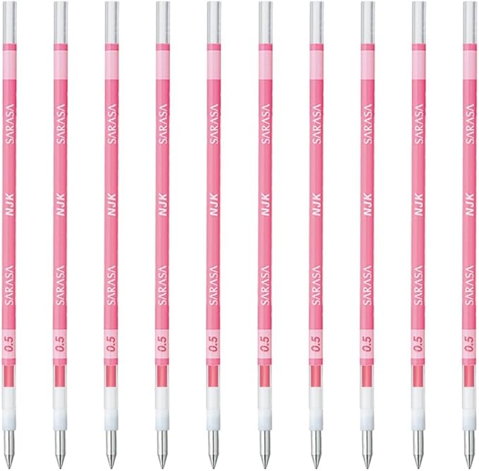 Zebra Ballpoint Pen Refill, Sarasa, NJK-0.5 Lead, Pink, 10 Count BRNJK5P