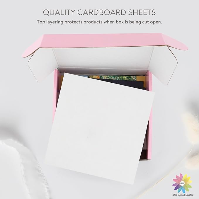 Mat Board Center, 25 pack 10x10 Corrugated Cardboard sheet, 1/8 inch thick, for Mailing, Box & Shipping, Cardboard Backing, Craft Card Board