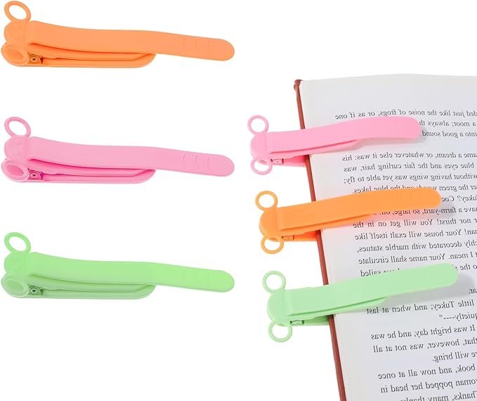 3Pcs Automatically Stay in Place Bookmark, Silicone Book Marks for Reading, Smart Bookmarks for Women, Men, Kids, Book Lovers, Readers, Unique Book Page Holders & Reading Accessories, B