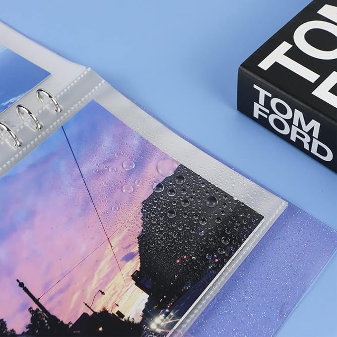 Purple Giltter PVC Kpop Photocard Binder Loose Leaf 6-Ring Wide A5 Photocards Holder with 8 Inch 50 Pockets Photo Pages Transparent Card Sleeve Protectors Page for Photos Cards Album Folder Organizers