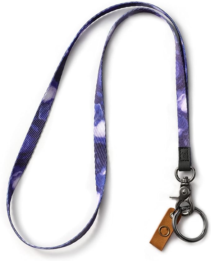 MNGARISTA Neck Lanyard for Keys, Floral Key Lanyard for Women, Durable ID Lanyards with Keyring and Clasp for ID Badges, School ID or Wallets, Eustoma