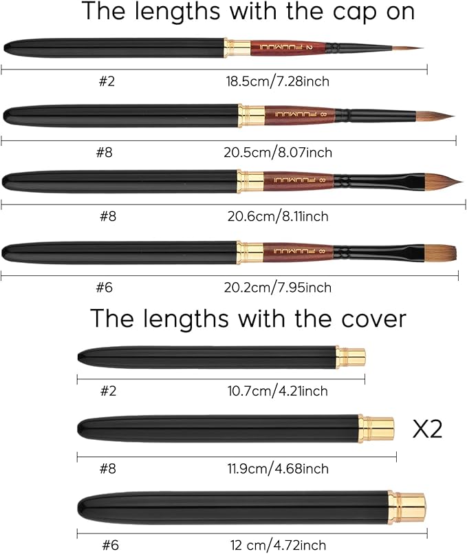 Sable Travel Watercolor Brushes, Fuumuui 4pcs Elegant Kolinsky Sable Watercolor Travel Brushes Travel Watercolor Kit with Leather Pouch Perfect for Watercolor Gouache Ink Painting