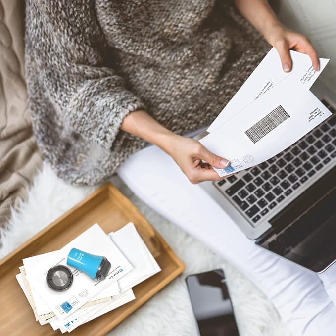 Wide Advanced Roller Stamp by Guard Your ID for Identity Theft Protection, As Seen on TV (3-Pack, Mixed Colors: Turquoise, Black, Red)