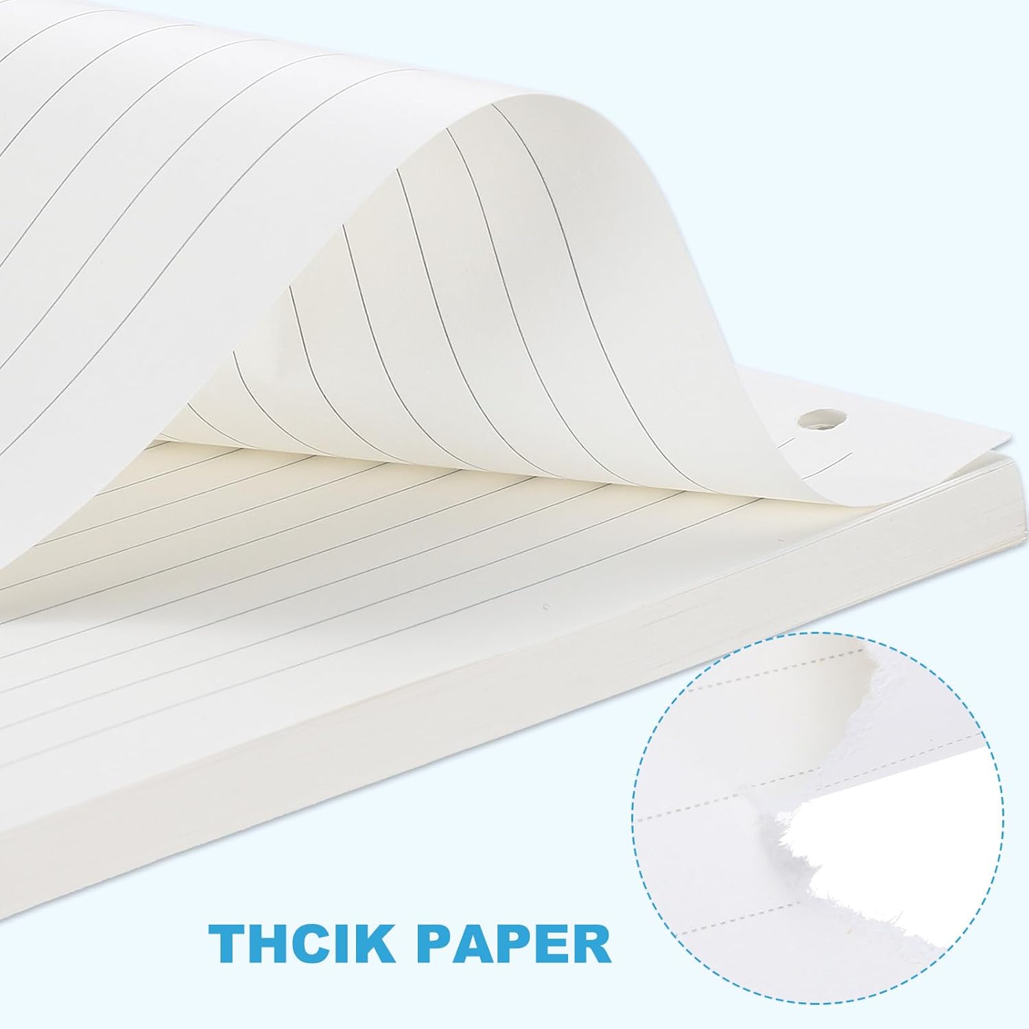 PATIKIL A5 Ruled Refills Inserts 6-Ring Binder Loose Leaf Planner Filler Paper Planner Inserts, 160 Sheets/320 Pages, Lined, White