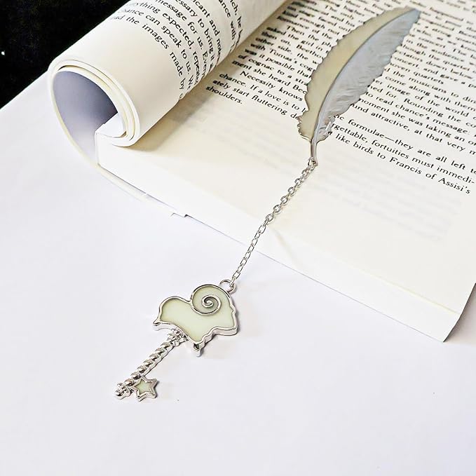 Zodiac Feather Bookmark Gifts for Women Men, Cool Metal Bookmark Glow in The Dark Aries Bookmark, Luminous Star Sign Constellation Horoscope Bookmark Gifts
