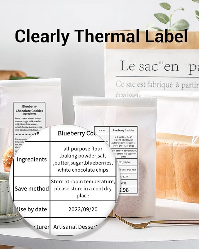 Phomemo Thermal Sticker Labels- 2.36"x 3.14"(60x80mm) Thermal Label for M221/M220/M200, for Barcode/Address/Mailing/Logo/Business/Home Tag