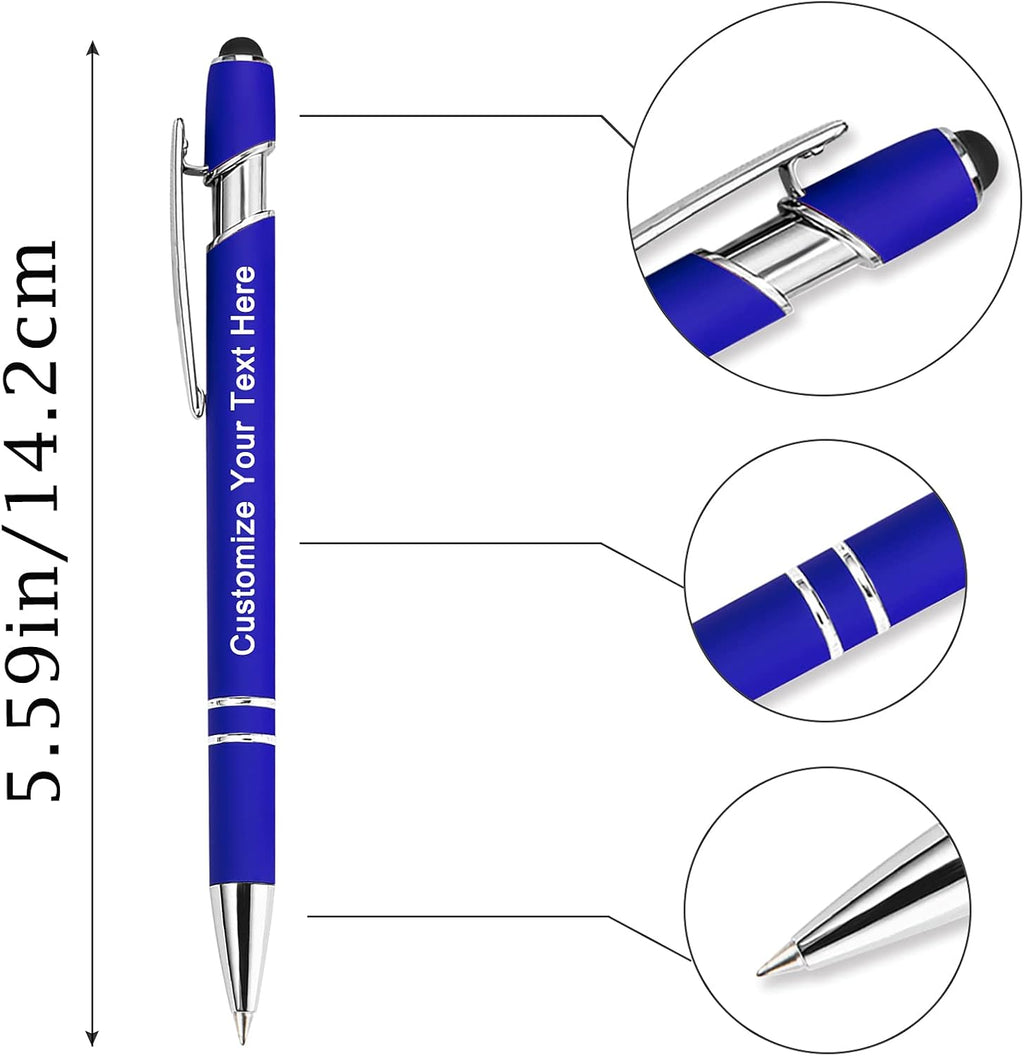 Max 500 Pcs Personalized Pens Bulk, Custom Pens with Free Engraving, Customized Stylus Tip Ballpoint Pen with Your Name Massage Text for School Office Business Graduation Anniversaries-300 Packs