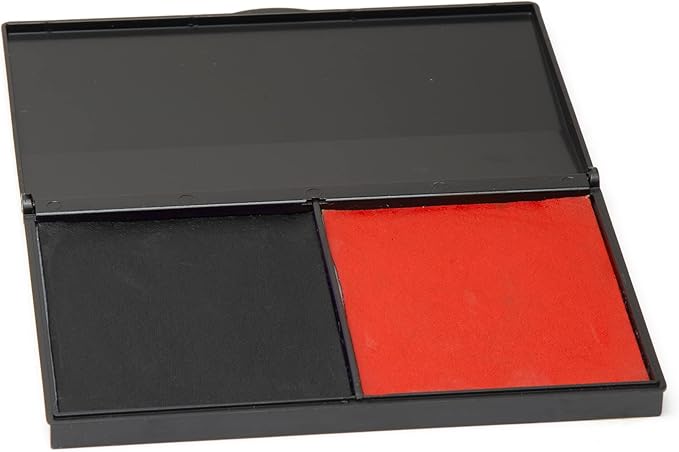 Ink Pad for Rubber Stamps, Stamp Pad for Clear Impression Stamping, Quality Felt Pad Black Ink, Red Ink, Blue Ink L (3.5 * 6.3) (Red & Black)