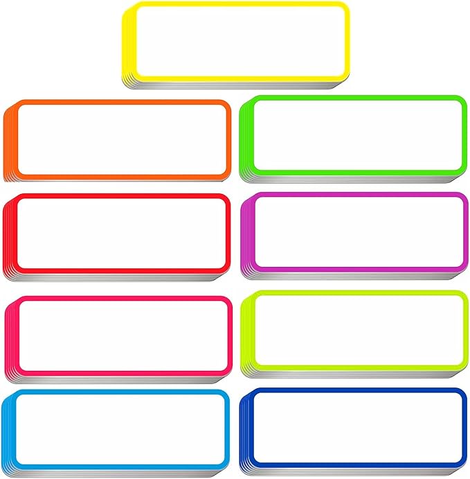 162pcs Magnetic Dry Erase Labels Colorful Name Tags Flexible Reusable Magnetic Label Stickers for White Board Refrigerator Locker Size 3.2"x1.2" by Mositear