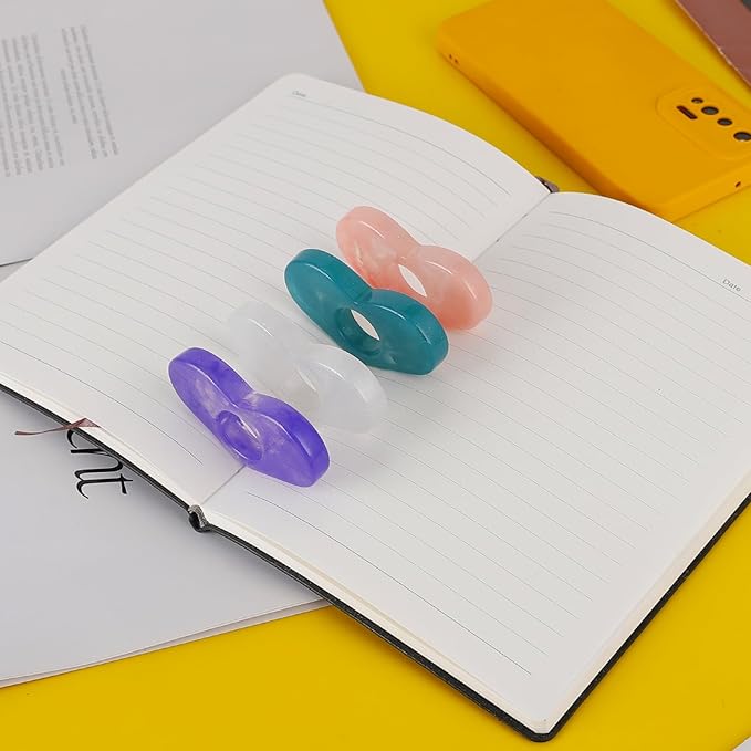 Thumb Page Holder for Reading 2Pack, Starry Sky Thumb Bookmark, Heart-Shaped Book Opener Holder, Book Finger Page Holder, Book Accessories for Reading Lovers(Blue, Purple）