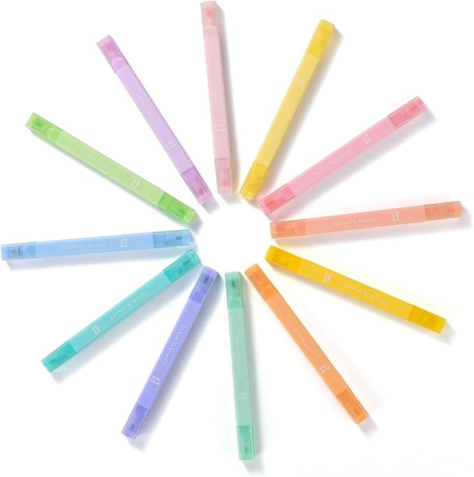 12 Pack Bible Highlighters and Pens No Bleed， Aesthetic Cute Highlighters， Highlighters Assorted Colors Quick Dry Marking Pen Study Journaling Office School Supplies (classical)