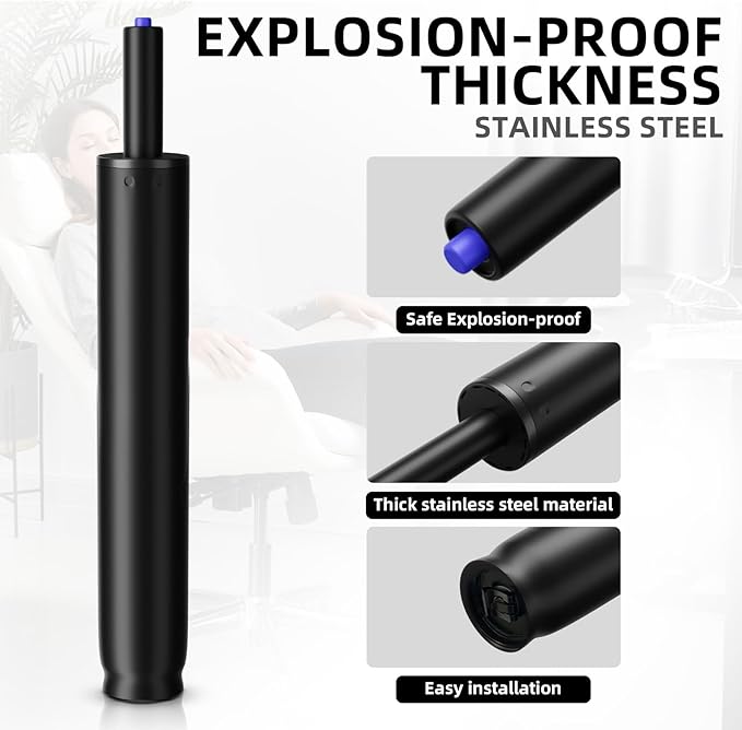 Sytopia Office Chair Cylinder Replacement - Heavy Duty Pneumatic Gas Lift Piston for Desk Chairs and Gaming Chairs - Universal Fit (14.6" ~ 22.2")