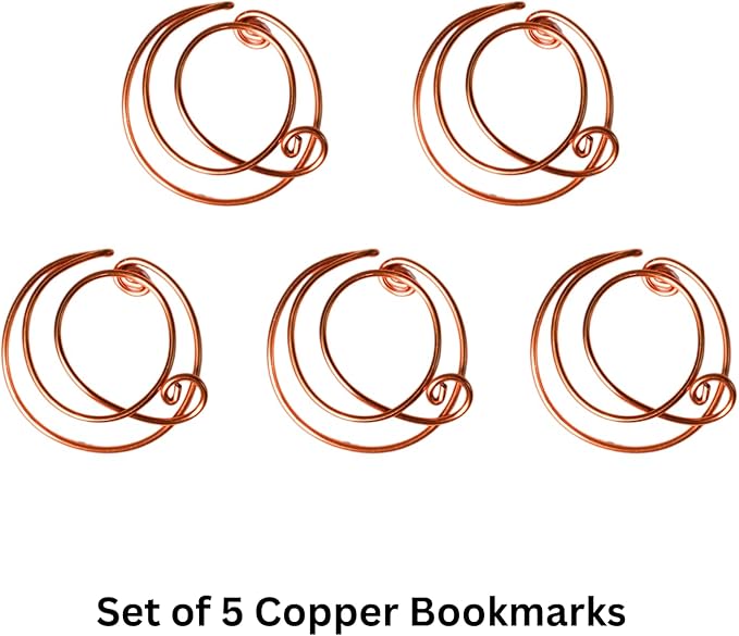 Personalized Initial Copper Bookmark, Set of 5, Handmade Copper Gift for Her, Him, Couple on Birthday, Wedding Anniversary, Alphabet Bookmark (Q)