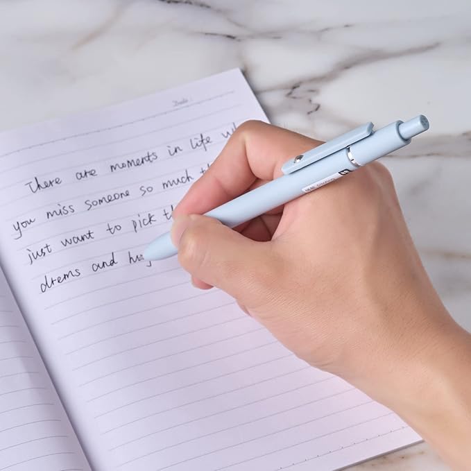 EEOYU 5pcs Quick Dry Ink Gel Pens Fine Point Retractable Roller Ball Pens Black Ink Smooth Writing Cute Aesthetic pens for School Office Home Diary