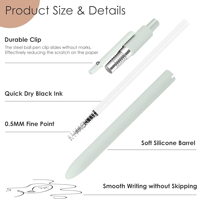 Nurse Pens, Easter Gifts for Women Coworker Doctor Nurses, Aesthetic Preppy Office Supplies, Office Desk Accessories Nursing School Essentials, Fine Point Pen for Journaling Note Taking(5 Pcs Morandi)