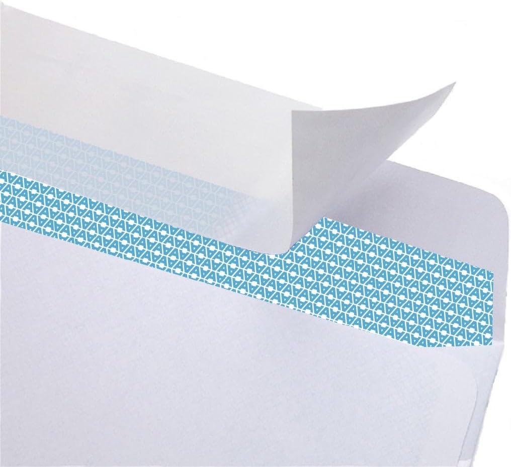 Aimoh #10 Security Self Seal Envelopes – 500 Qty |No Window, EnveGuard, 4⅛ x 9½", White, 24 LB, 500 Count (34100-500)