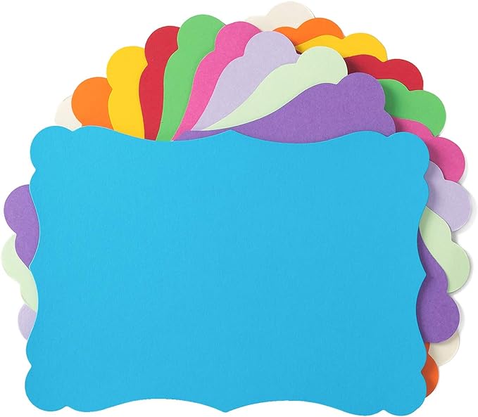 50 Pack Blank Kraft Cards Cardstock Thick Paper Brown Greeting Cards for DIY Gift Card Menus, Baby Shower and Wedding Invitations (Multicolored, 4x6IN)