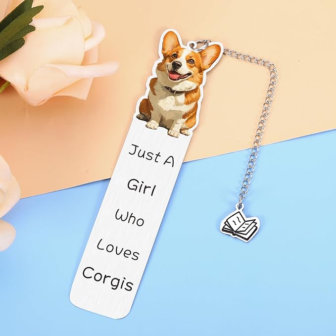 Cute Corgi Gifts for Corgi Lovers Dog Bookmarks for Reading Women Dog Lovers Book Lover Gifts Just a Girl Who Loves Dogs Christmas Stocking Stuffers Gifts for Corgi Mom Owner Dog Themed Gifts