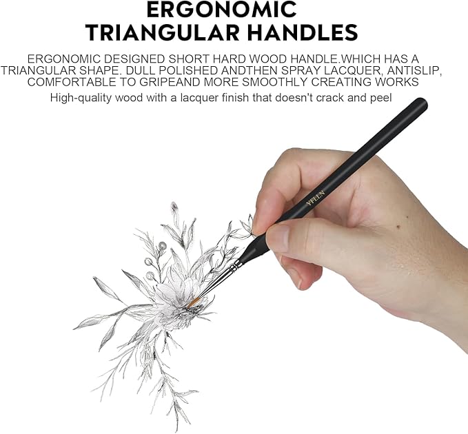 Miniature Paint Brushes Kit, Fine Detail Painting Brush Micro Professional Tiny Paints Brush Set for Art Watercolor Oil Acrylic,Mandala Painting,Craft Models Rock Painting Citadel(Black)