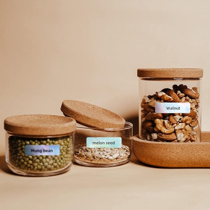 Phomemo D30 Label Tape, for D30 D35 Q30 Q30S Q31 Label Maker, Black on Mermaid Color Sticker Thermal Paper Self-Adhesive Label Maker Tape, 12 x 40mm (3/8" x 11/2") 160 Tapes/Roll, 3-Roll