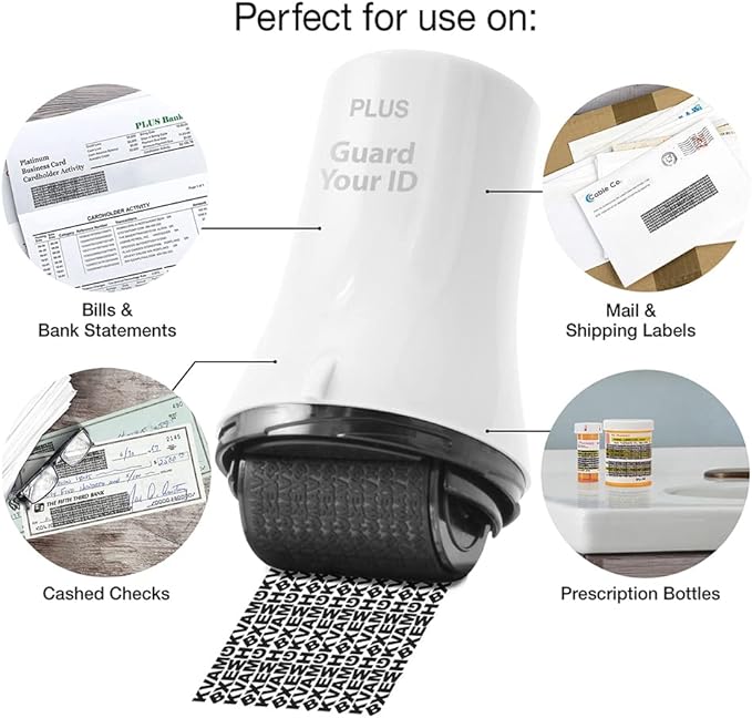 Wide Advanced Security Roller, Defend Your Identity with Guard Your ID Theft Prevention and Protection Stamp, Easy to use Mess Free, ASOTV (Wide 3-Pack, Mixed Color: Turquoise, Green, White)