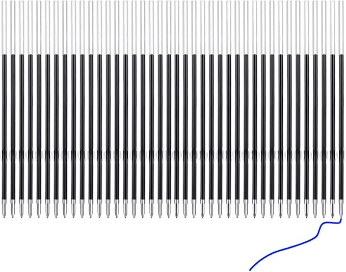 PASISIBICK 3.86 in Blue Ink Refills for Ballpoint Pen with Stylus Tip, Soft Touch Click Pen, 2 in 1 Metal Pens, Medium Point(Pack of 40)