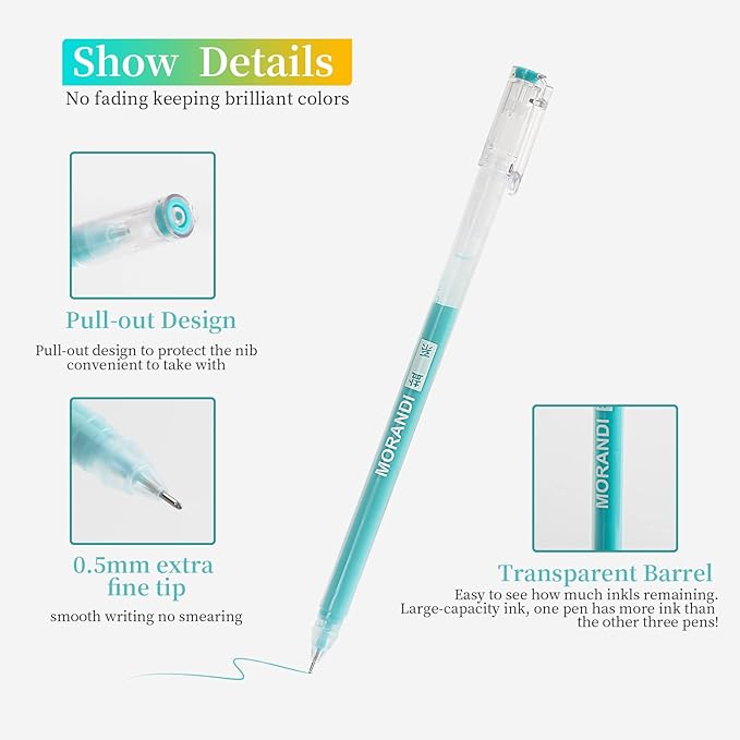 0.5mm Journal Colouring Pens, Assorted Rainbow Colors Pens Set of 9 for Adults Journal Coloring Calligraphy,Made for Everyday Writing, Journals,Drawing,Coloring Books (Beautiful Skin Colors)