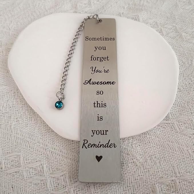 Christmas Birthday Gifts Bookmarks Inspirational Gift Bookmark for Women Men Sometimes You Forget You're Awesome Gift Book Markers for Book Lovers Coworker Gifts for Bookworm