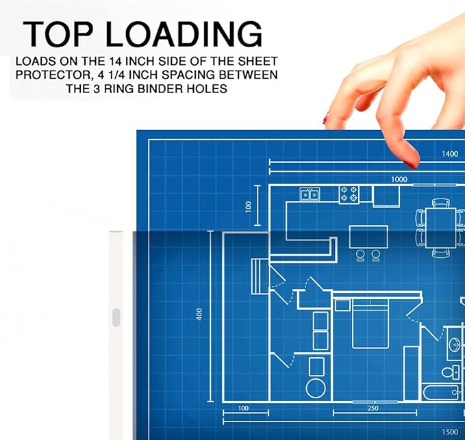 PERFORMORE 25 Pack of 8.5” x 14” Heavyweight Landscape Sheet Protectors, Legal Paper Sleeves, Clear Archival Quality, Horizontal Legal Size Clear Sheet Protectors for Binders Documents