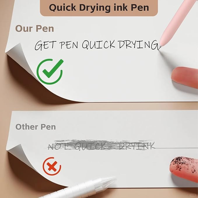 Gel Pens, 5Pcs 0.5mm Fine Point Black Ink Pens With Smooth Wirting,Qucik Dry Pens For Journaling, Cute Nice Aesthetic Pens, Office School Supplies for Women Men Student(Morandi)