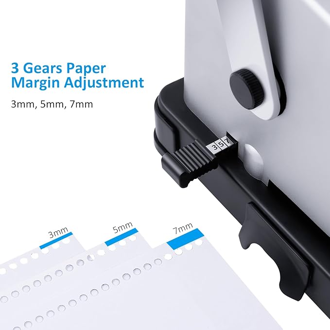 TIANSE Spiral Coil Binding Machine, Manual Book Maker Punch Binder with Electric Coil Inserter, Comes with 100pcs 5/16" Plastic Coil Binding Spines & Plier for Letter Size, A4, A5 or Smaller Sizes