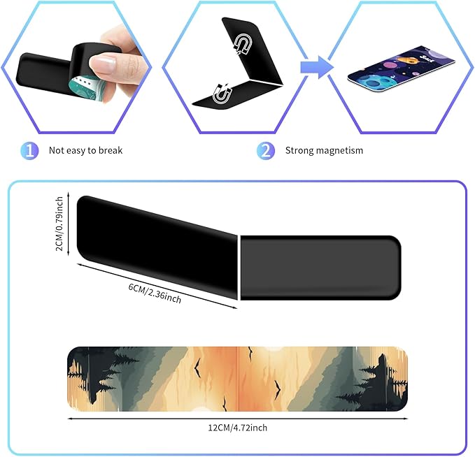 48 Pieces Magnetic Bookmarks Magnet Page Markers - Book Marks for Reading Women & Men with Storage Boxes - Cute Magnet Bookmark Clips for Reading Pleasure