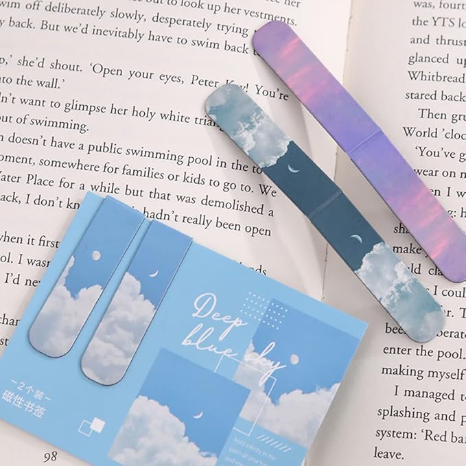 Magnetic Bookmarks Magnet Page Markers, Magnetic Page Clip for Students Teachers, Fun Book Marks for Reading(12 Pieces)