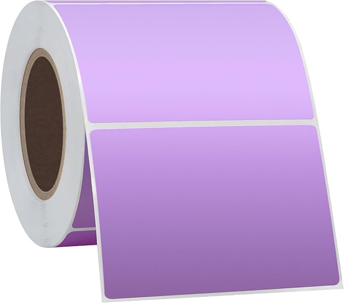 Hybsk 3x2 inch Color Direct Thermal Labels for Shipping, Barcodes, Address, Compatible with Rollo Label Printer & Zebra Desktop Printers(3"x2",Purple)