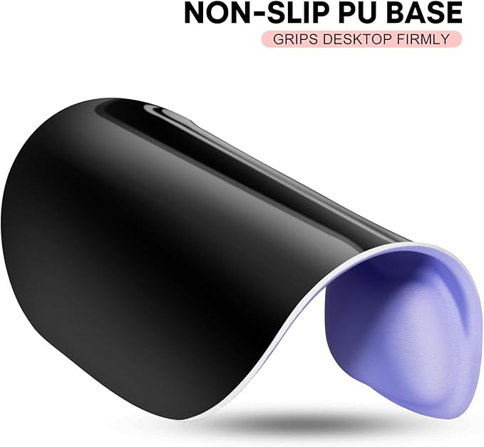 JIKIOU Mouse Pad, 2 Pack Ergonomic Mouse Pads with Comfortable Gel Wrist Rest Support and Lycra Cloth, Non-Slip PU Base for Easy Typing Pain Relief Durable and Easy to Clean Small Purple