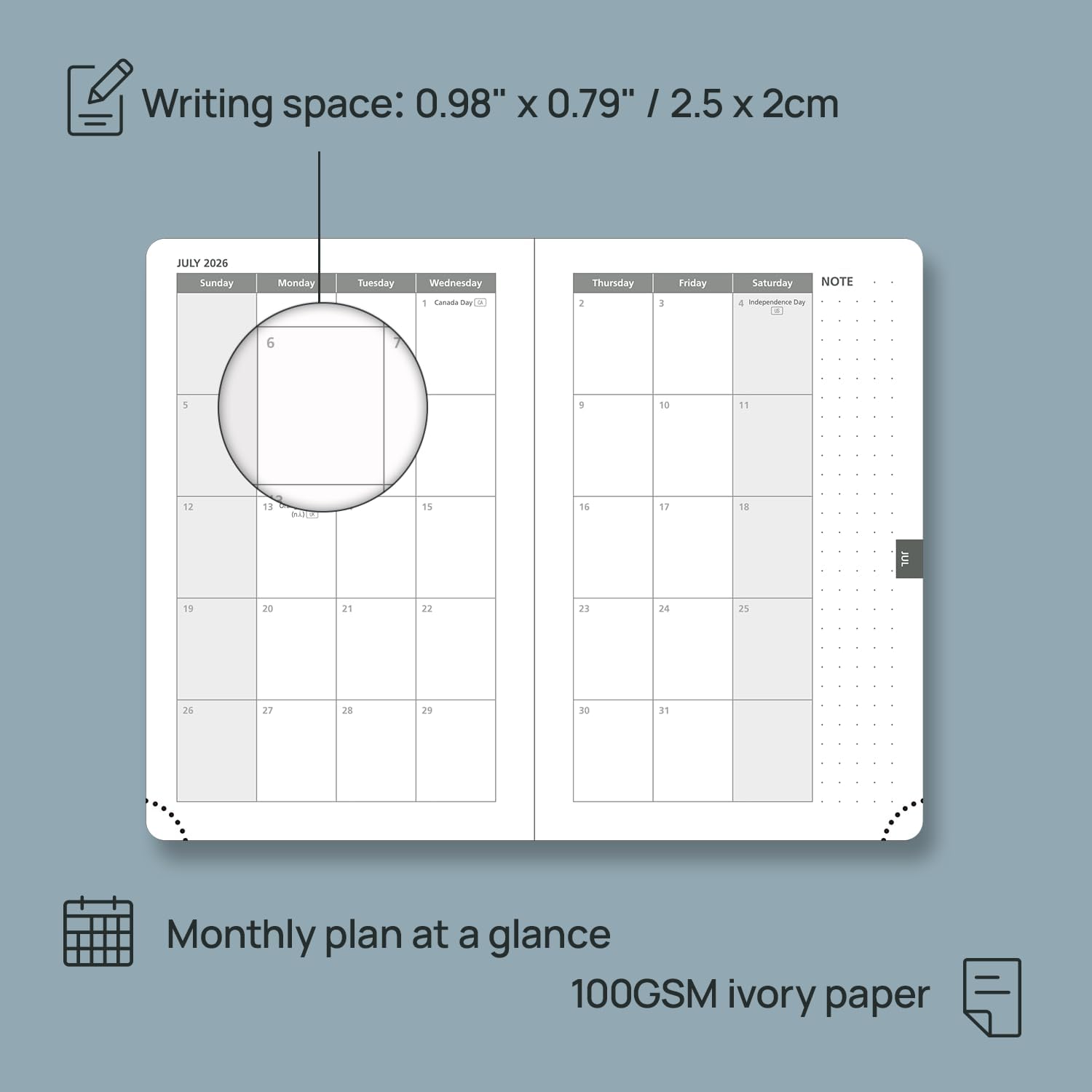 POPRUN 2026 Planner (Pocket Size 4''x 6.25'' Hardcover) - Small Calendar for Purse with Hourly Schedule & Vertical Weekly Layout, Monthly Calendars, 100 GSM - Light Pink