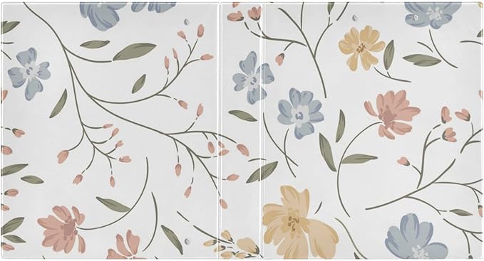 Three Rings Binders 1.5 Inch Colorful Cute Floral Meadow with Pockets 1 PACK for Letter Size (11" X 8.5") 200 Sheets