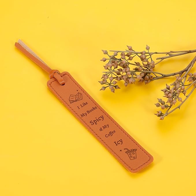 Leather Bookmarks for Book Lovers, Funny Reading Gifts for Women Men Friend Him Her Bookish, Spicy Leather Bookmark Present for Birthday Christmas Stocking Valentines Day Book Club Coworker