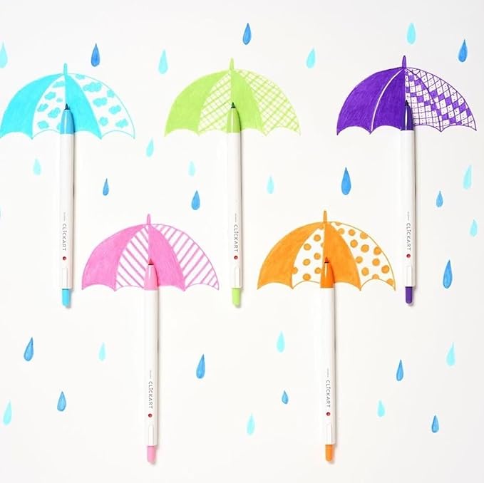 Zebra Pen ClickArt Retractable Marker Pen, Fine Point, 0.6mm, Assorted Standard, Light and Dark Ink Colors, 36-Pack (69836)