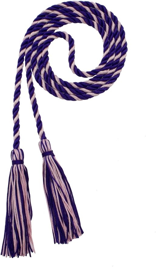 Tassel Depot Graduation Honor Cord - Purple/LT Pink - Every School Color Available - Made in USA