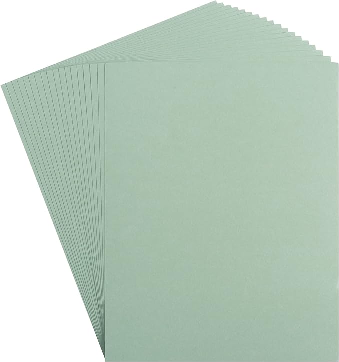 Wishop 20 Sheets Colored Thick Paper Cardstock Blank for DIY Crafts Cards Making, Invitations, Scrapbook Supplies (Sage Green, 8.5 x 11 inches)