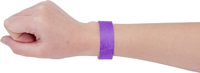 100 Pcs Wristbands, 1-100 Consecutive Numbers Waterproof Tearproof and Printable Wrist Straps Admission Bracelets Tickets (Purple)