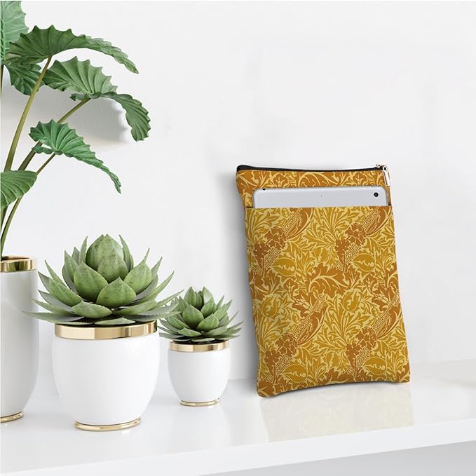 Vintage Flower Book Sleeve Book Lovers Gifts Autumn Style Waterproof Book Cover Book Accessories Book Covers for Paperbacks Book Pouch Book Protector with Front Pocket for Women Girls Readers Aunt