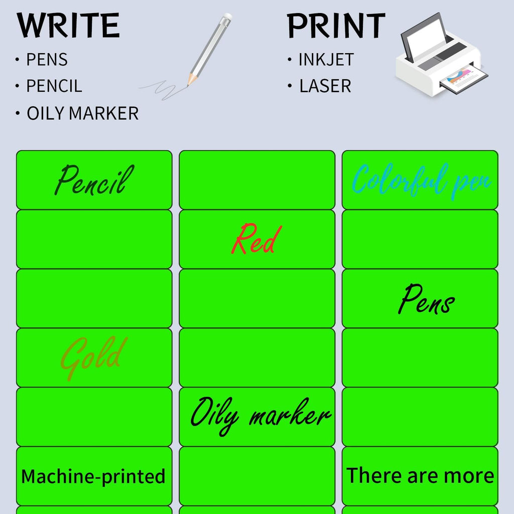 STARLIBOO 1" x 2-5/8" Address Labels- Neon Color Fluorescent Stickers for Laser/Inkjet Printer mailing Labels 8.5"×11"- Fluorescent Green